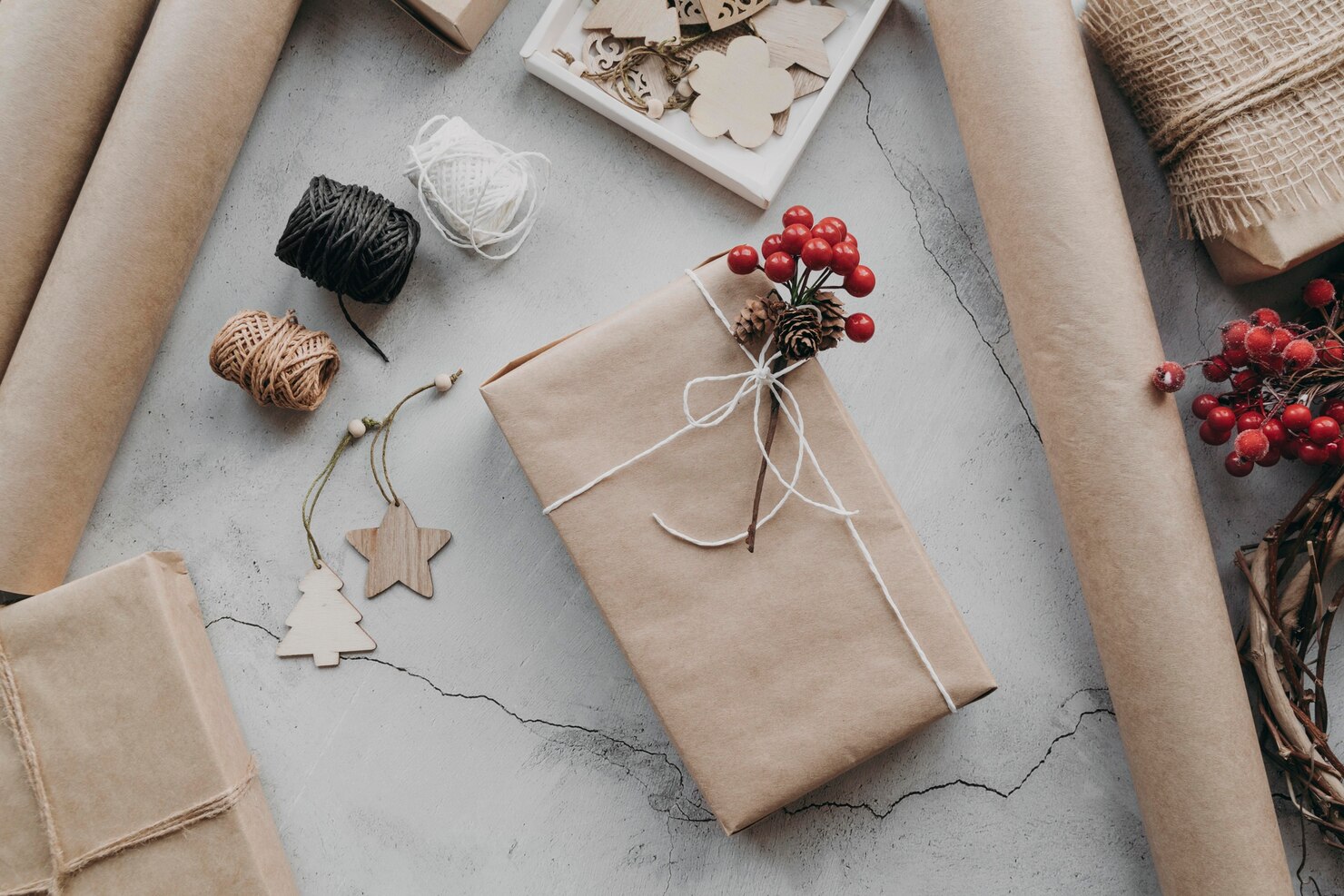 Handcrafted gift boxes with elegant packaging
